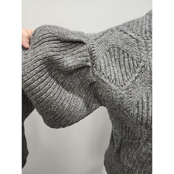 Anthropologie ASTR the Label Puff-Sleeve Turtleneck Knit‎ Sweater Gray Medium - Picture 5 of 10